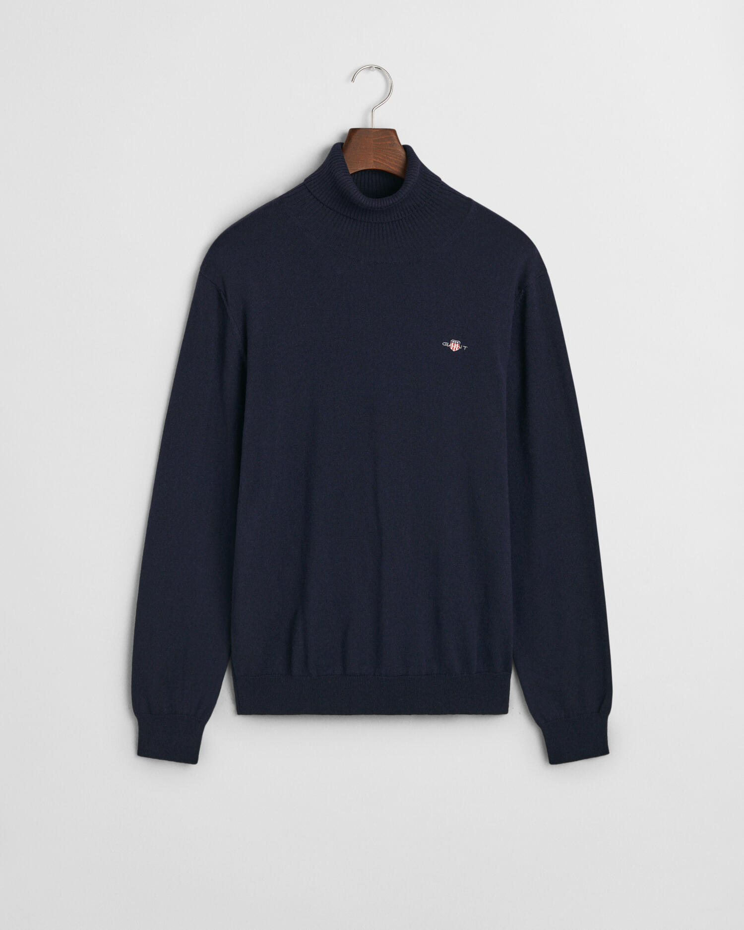 GANT - Rollkragenpullover aus Wolle und Baumwolle evening blue - Gr. - M von GANT