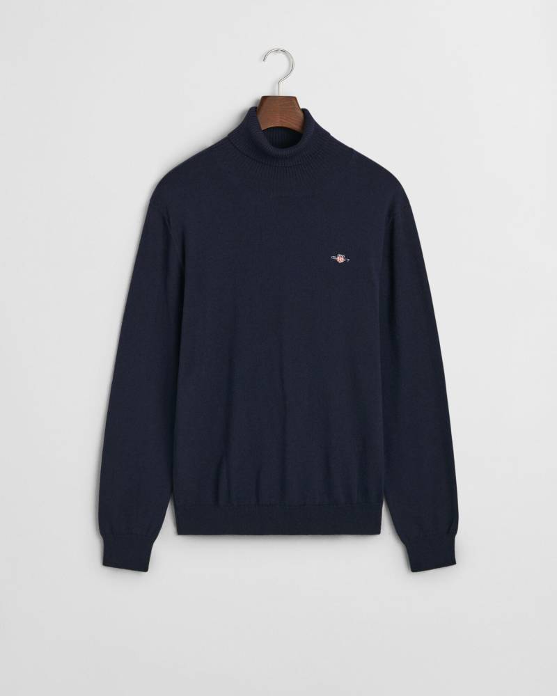 GANT - Rollkragenpullover aus Wolle und Baumwolle evening blue - Gr. - XL von GANT