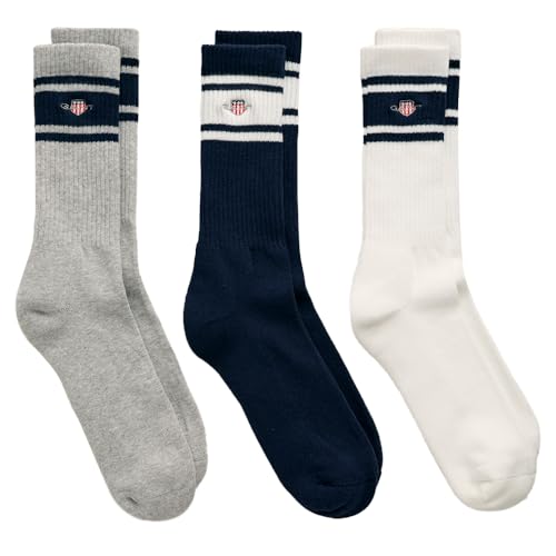 GANT Herren Shield Sport 3-pack Socken, EVENING BLUE, 43-45 EU von GANT