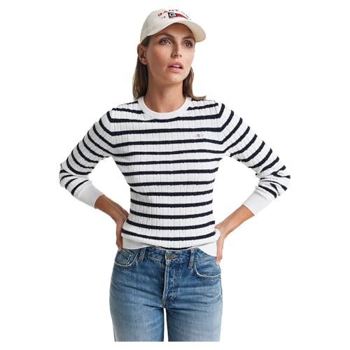 GANT Stretch Cotton Cable Stripe C-Neck von GANT