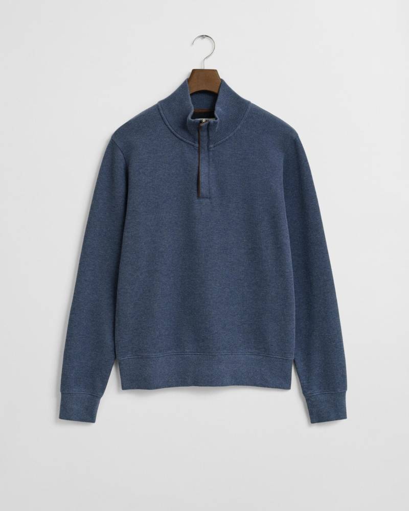 GANT - Sacker Rib Sweatshirt mit Reißverschlusskragen dk jeansblue melange - Gr. - M von GANT