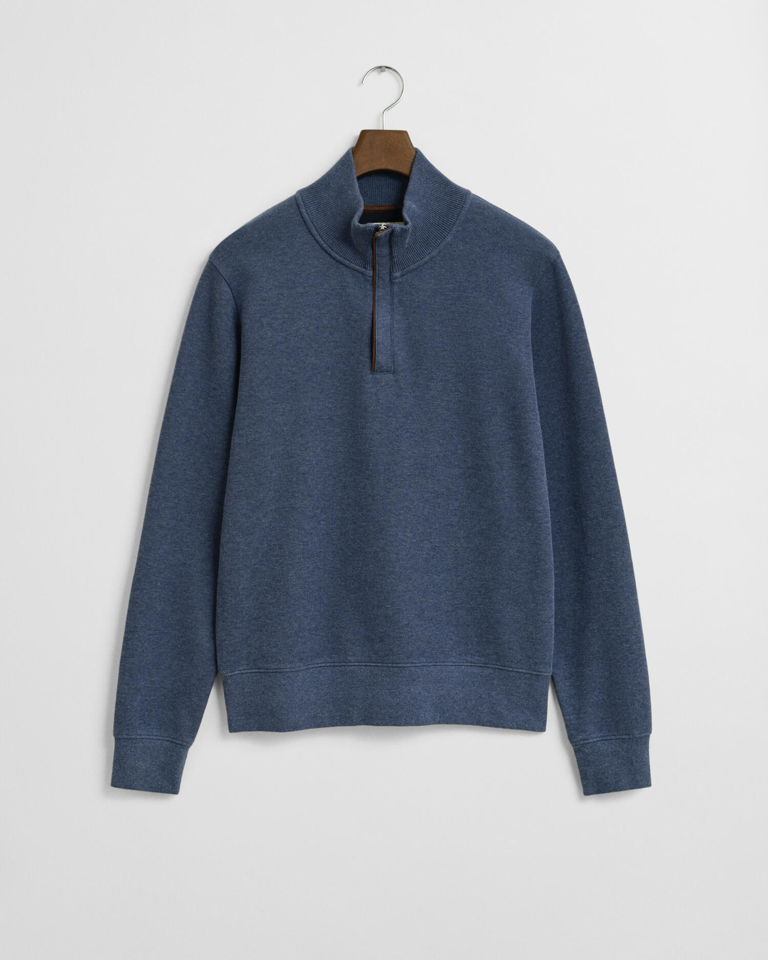 GANT - Sacker Rib Sweatshirt mit Reißverschlusskragen dk jeansblue melange - Gr. - XXL von GANT