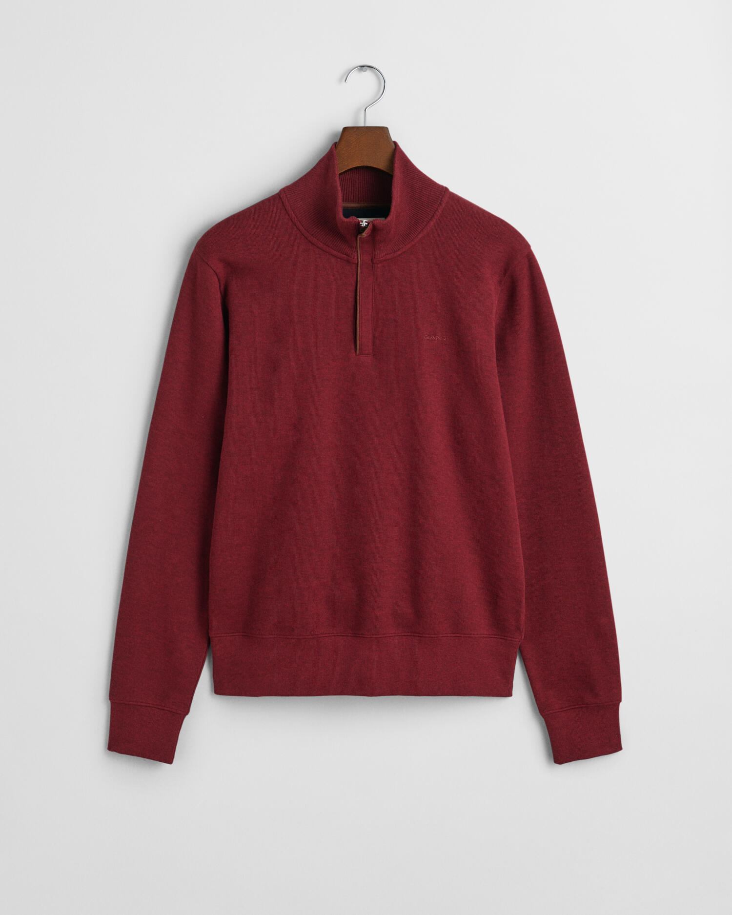 GANT - Sacker Rib Sweatshirt mit Reißverschlusskragen wine red - Gr. - XXXL von GANT
