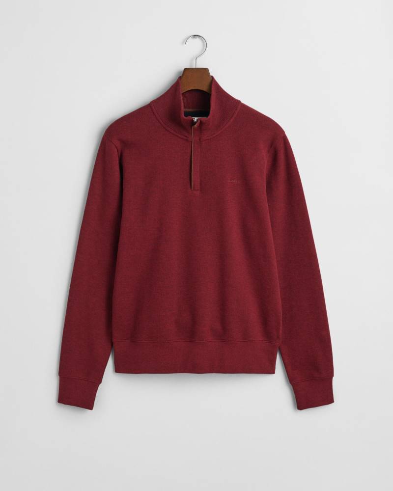 GANT - Sacker Rib Sweatshirt mit Reißverschlusskragen wine red - Gr. - XXXL von GANT