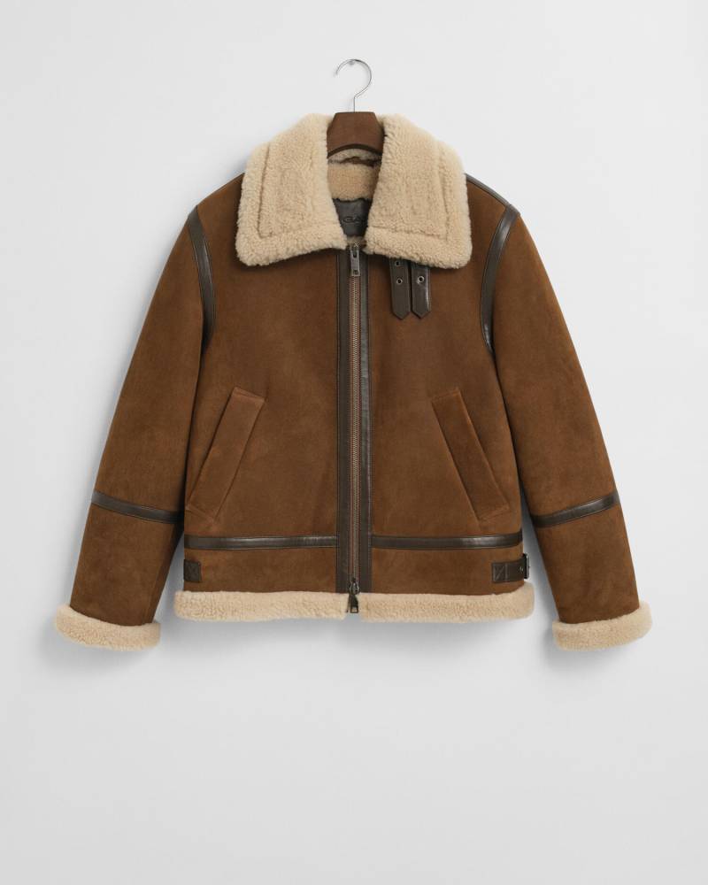 GANT - Shearling-Jacke mahogany brown - Gr. - XXL von GANT