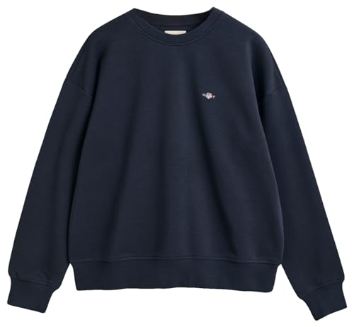 GANT Damen Shield C-Neck Sweatshirt, Evening Blue, XXL EU von GANT