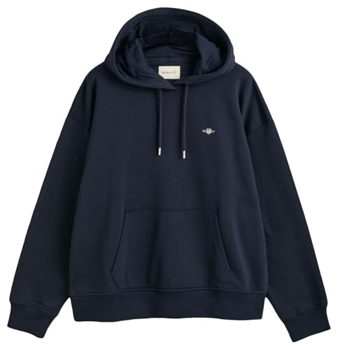 GANT Damen Shield Hoodie Kapuzenpullover, Evening Blue, XS EU von GANT
