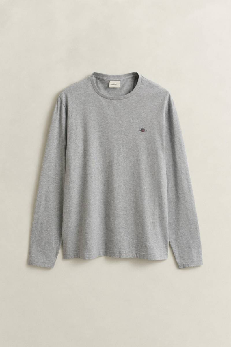 GANT - Shield Langarm-T-Shirt grey melange - Gr. - M von GANT