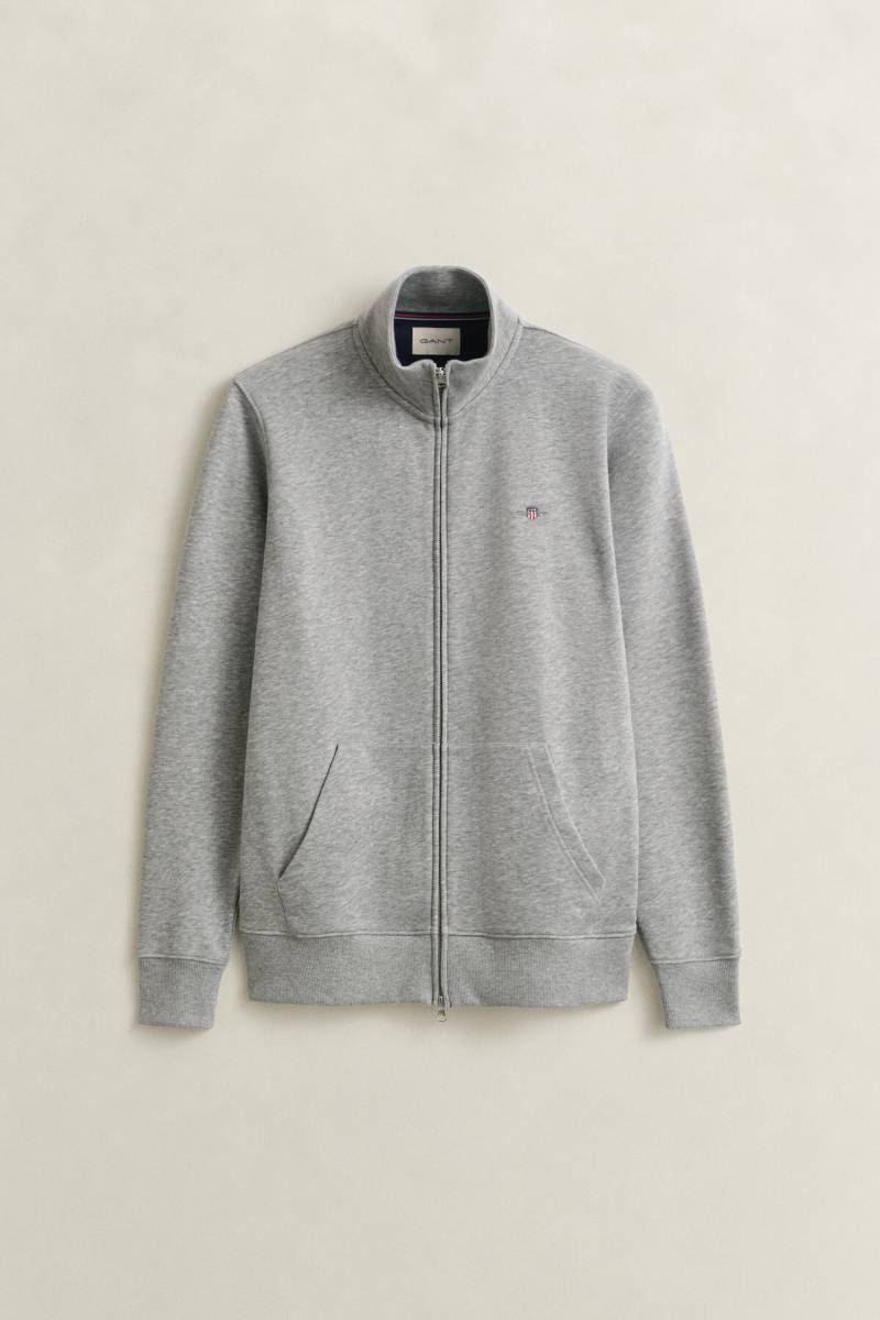 GANT - Shield Sweatjacke grey melange - Gr. - 5XL von GANT
