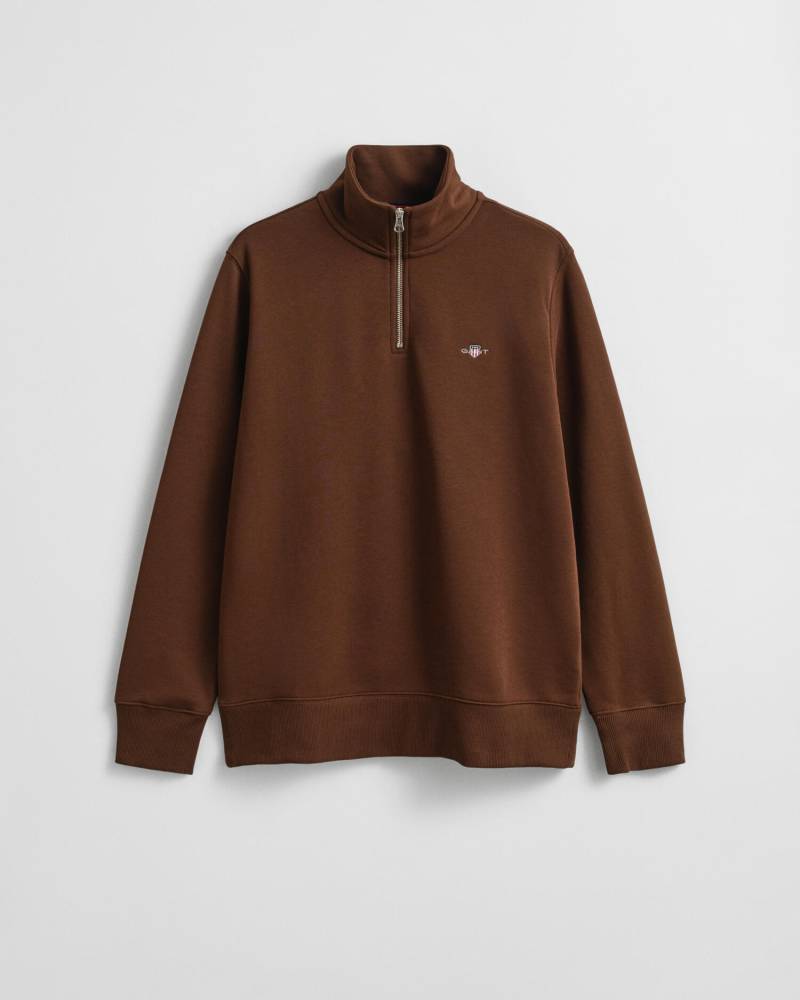 GANT - Shield Sweatshirt mit halblangem Reißverschluss mahogany brown - Gr. - XXXL von GANT