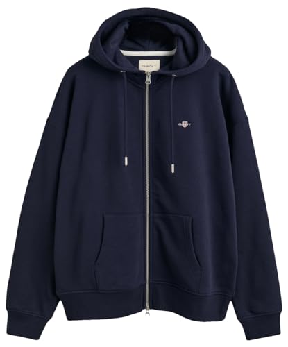 GANT Damen Shield Zip Hoodie Kapuzenpullover, Evening Blue, S EU von GANT