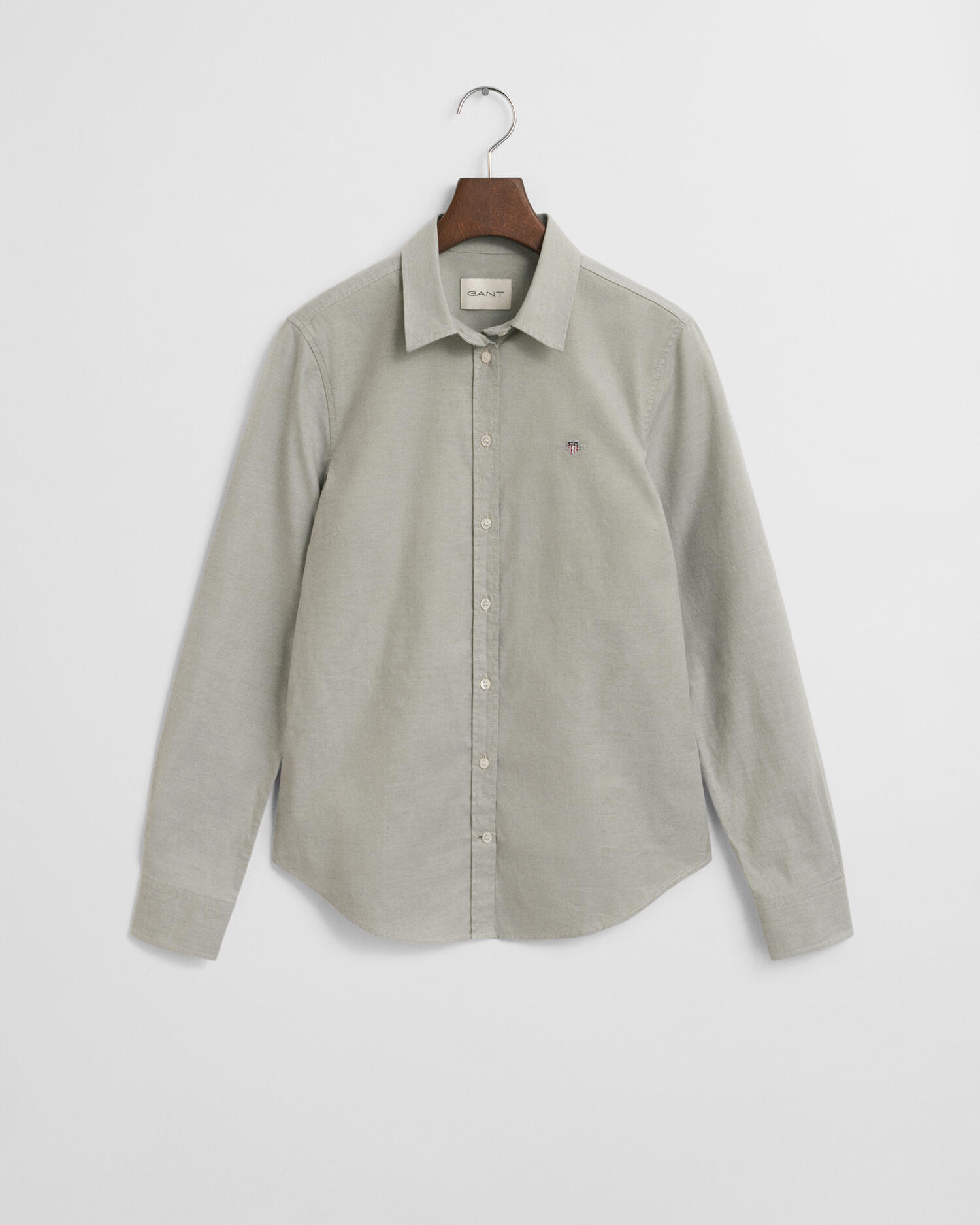 GANT - Slim Fit Stretch Oxford-Bluse faded sage - Gr. - 36 von GANT