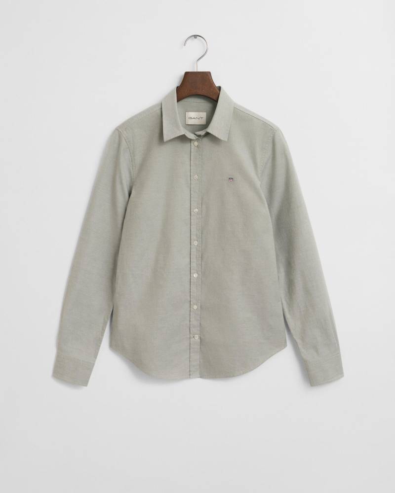 GANT - Slim Fit Stretch Oxford-Bluse faded sage - Gr. - 36 von GANT