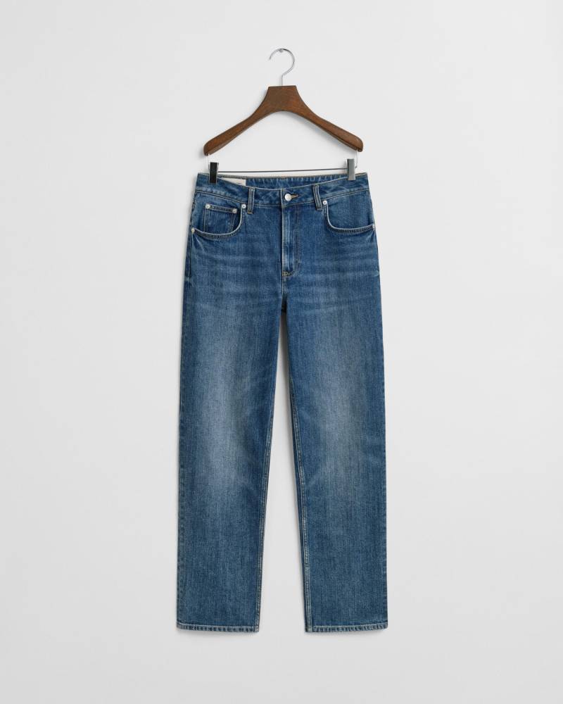 GANT - Stretch-Jeans mit geradem Bein mid blue broken in - Gr. - 29/32 von GANT