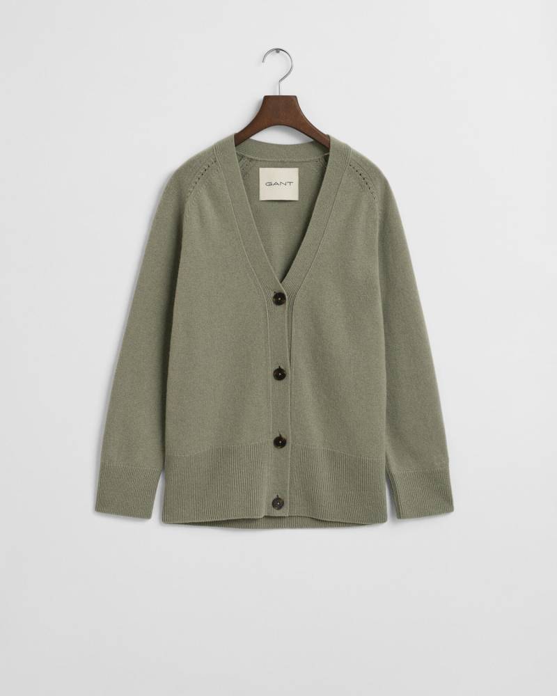GANT - Strickjacke aus Wolle mit Kaschmiranteil faded sage - Gr. - M von GANT