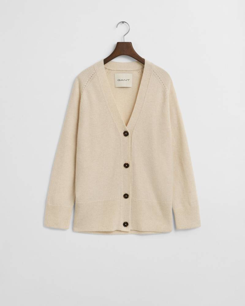 GANT - Strickjacke aus Wolle mit Kaschmiranteil taupe beige - Gr. - XXL von GANT