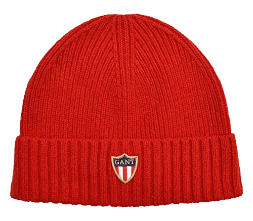 GANT Strickmütze Banner Shield Beanie Wolle One Size (Rot) von GANT