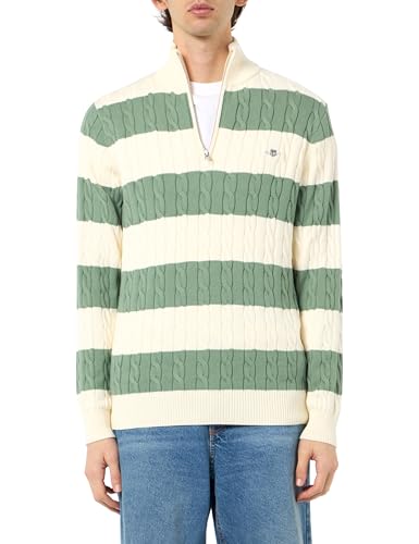 GANT Striped Cotton Cable Half Zip von GANT