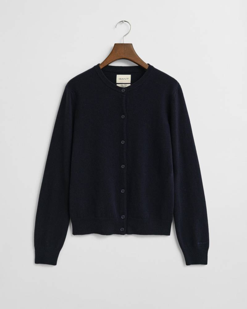 GANT - Superfine Lambswool Strickjacke evening blue - Gr. - L von GANT