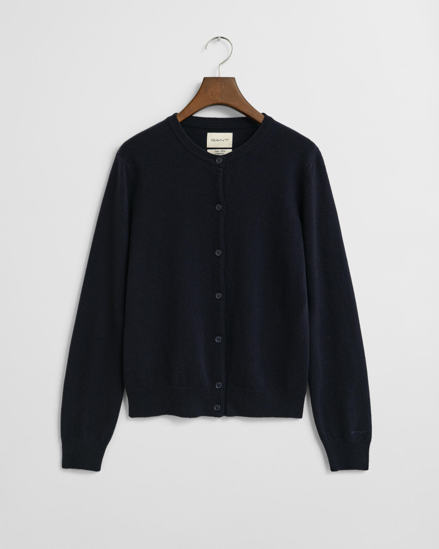 GANT - Superfine Lambswool Strickjacke evening blue - Gr. - M von GANT