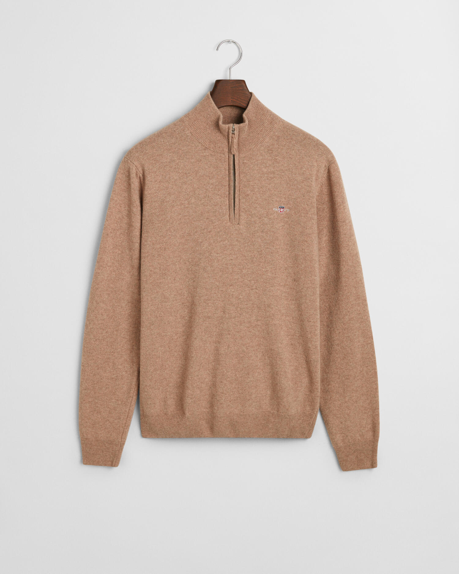 GANT - Superfine Lambswool Troyer dk sand melange - Gr. - XXXL von GANT