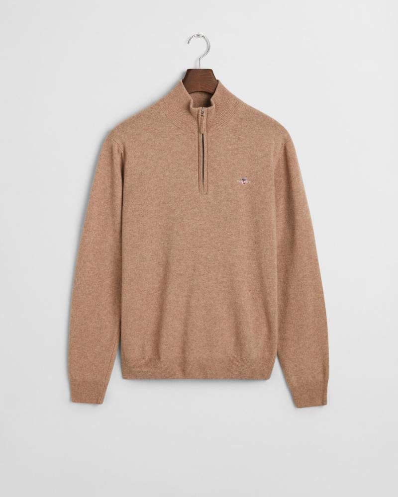 GANT - Superfine Lambswool Troyer dk sand melange - Gr. - XXXL von GANT