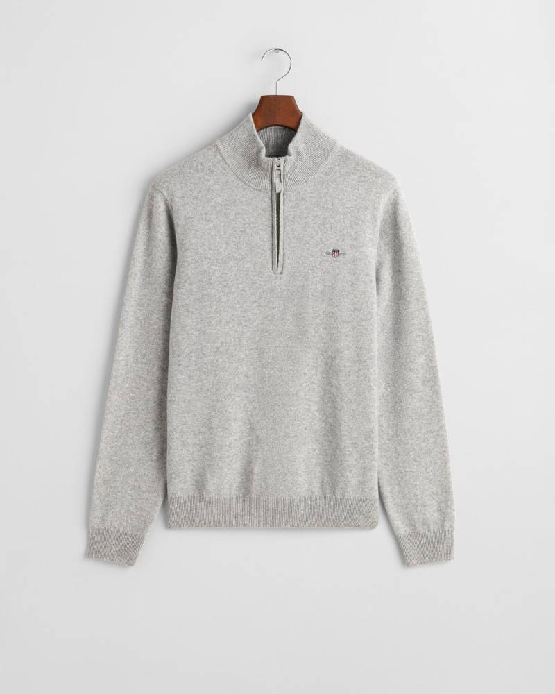 GANT - Superfine Lambswool Troyer grey melange - Gr. - M von GANT