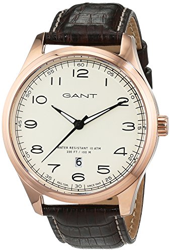 GANT TIME Herren Analog Quarz Uhr mit Leder Armband W71303 von GANT
