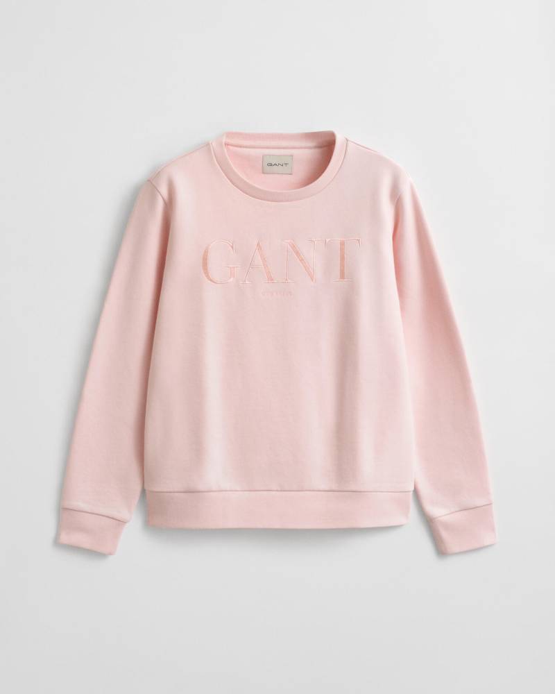GANT - Tonal Graphic Rundhals-Sweatshirt apricot pink - Gr. - L von GANT