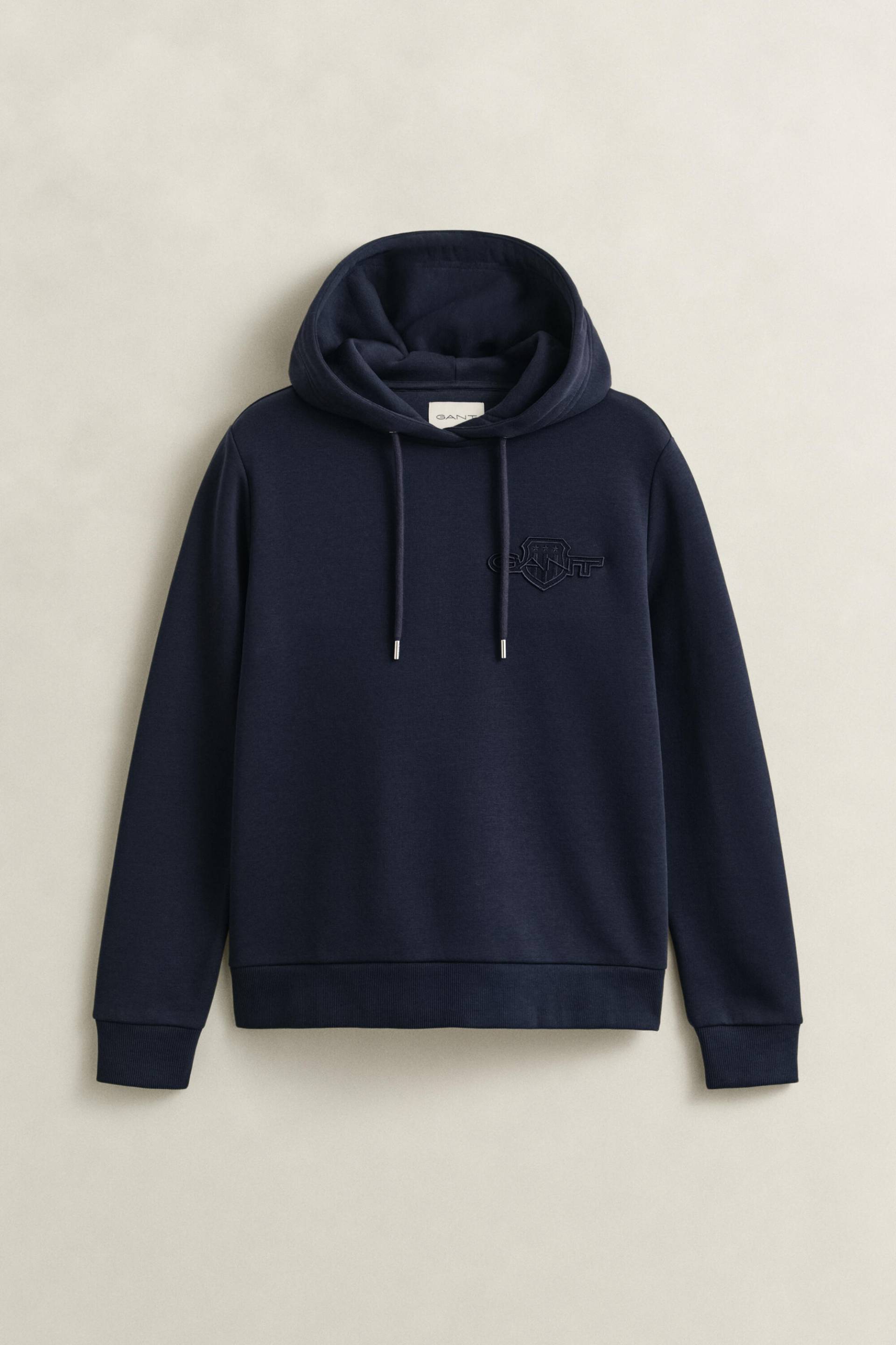 GANT - Tonal Shield Hoodie evening blue - Gr. - L von GANT