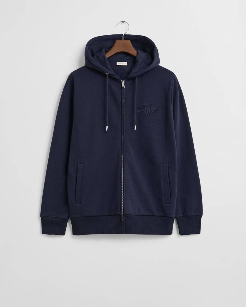 GANT - Tonal Shield Sweatjacke evening blue - Gr. - M von GANT