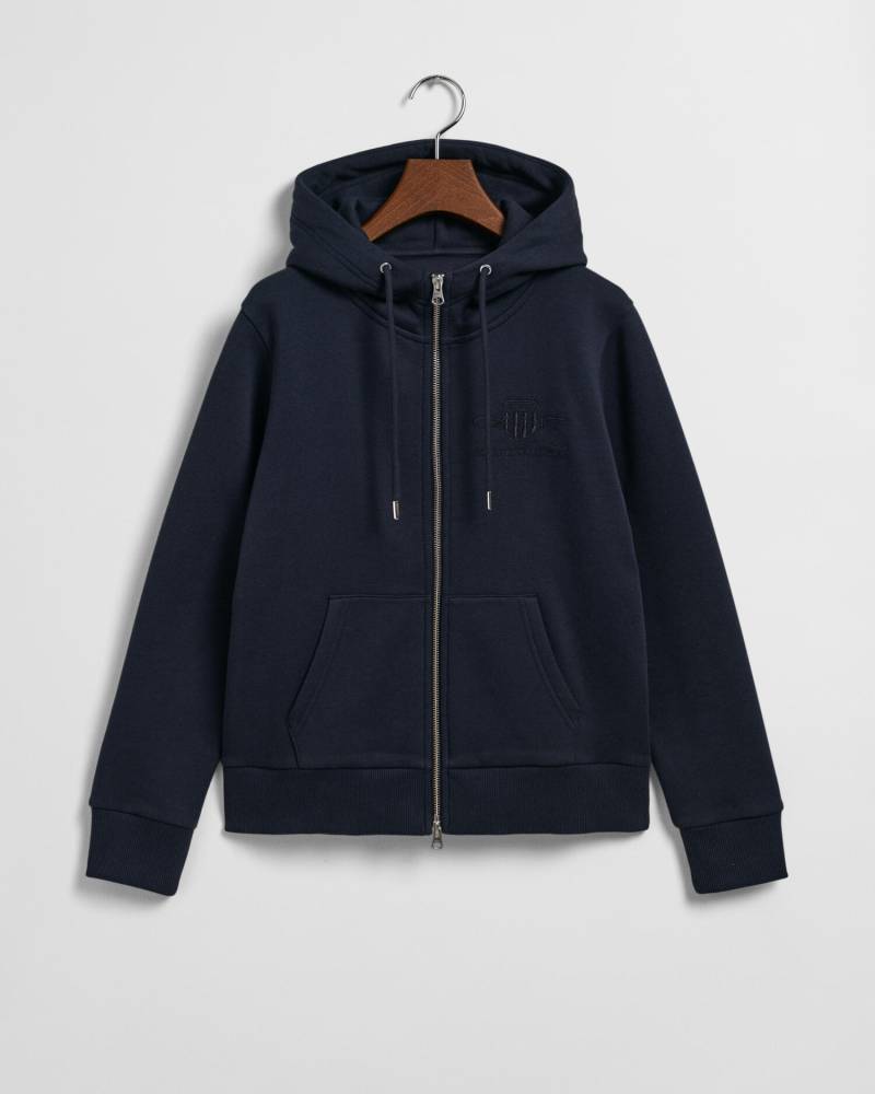 GANT - Tonal Shield Sweatjacke evening blue - Gr. - S von GANT