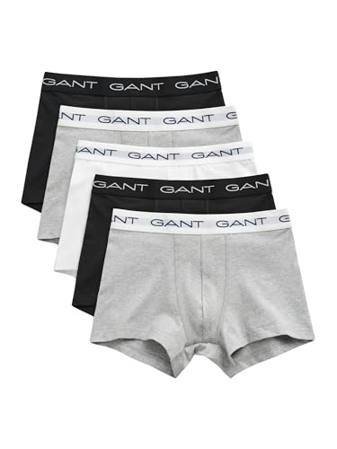 GANT Herren Trunk 5-Pack Boxershorts, Light Grey Melange, XL EU von GANT