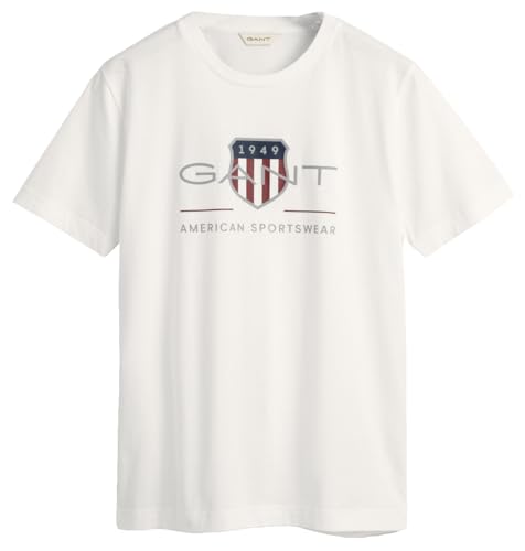 GANT Unisex Archive Shield SS T-Shirt, White, 170 von GANT