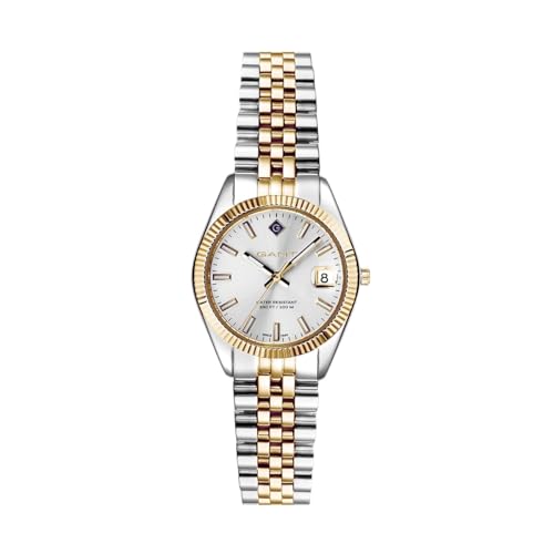 GANT Sussex Mini (28 mm) silbernes Zifferblatt/zweifarbiger PVD-Edelstahl G181002 von GANT