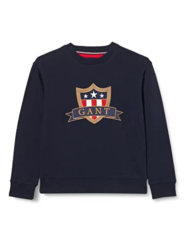 GANT Unisex Kinder D1 Banner Shield C-Neck Pullover, Evening Blue, 176 von GANT