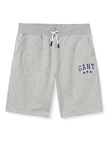 GANT Unisex Kinder D1 Varsity Sweat Shorts, Light Grey Melange, 146/152 von GANT