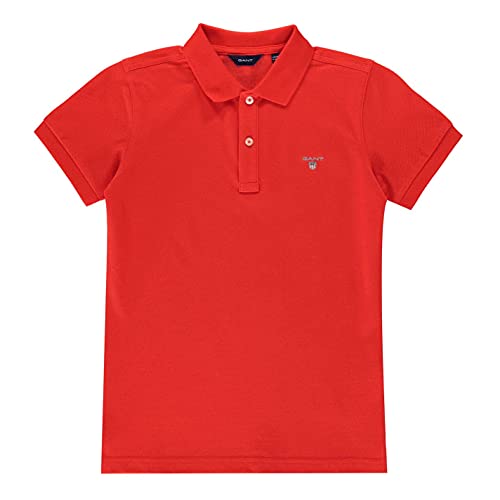 GANT Unisex Kinder ORIGINAL SS Pique Polohemd, Lava RED, 176 von GANT