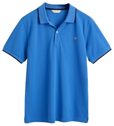 GANT Unisex Kinder Striped Pique Rugger Polohemd, Sea Blue, 176 EU von GANT