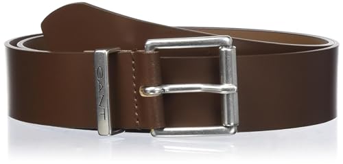 GANT Unisex Logo Leather Belt Gürtel, Weathered Brown, 95cm von GANT