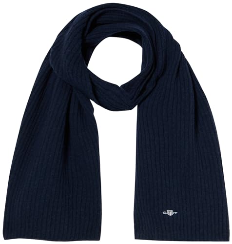 GANT Unisex Shield Wool Knit Scarf Schal, Marine, Standard von GANT