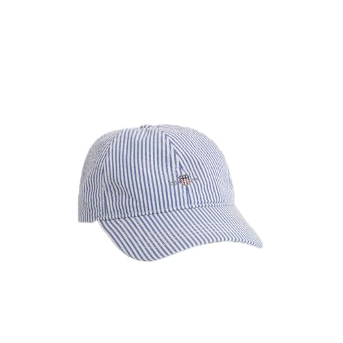 GANT Unisex Striped Seersucker Cap Baseballkappe, Rich Blue, One Size von GANT