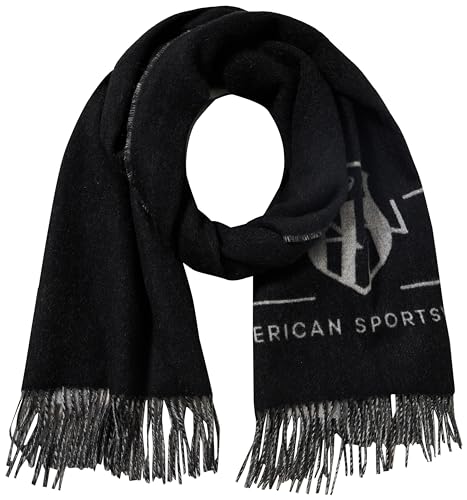 GANT Unisex Tonal Archive Woven Scarf Schal, Black, Standard von GANT