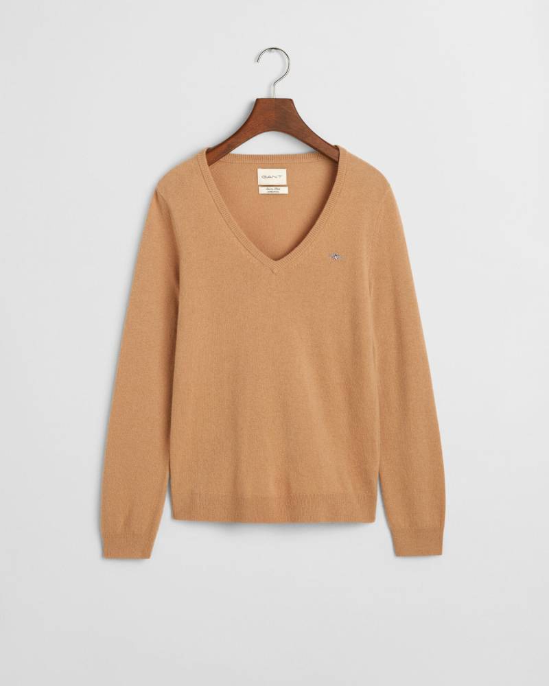 GANT - V-Neck Pullover aus Extra Fine Lambswool caramel beige - Gr. - XXL von GANT