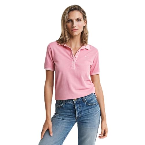 GANT Damen Sunfaded SS Pique Polo Polohemd, Geranium PINK, X-Large von GANT
