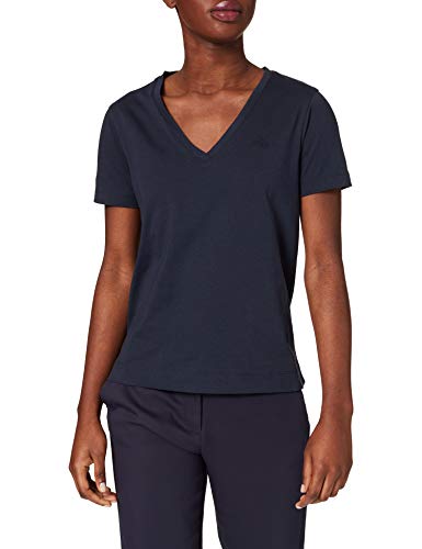 Gant Damen Neck SS T-Shirt ORIGINAL Tshirt MIT V-Ausschnitt, Evening Blue, XS von GANT
