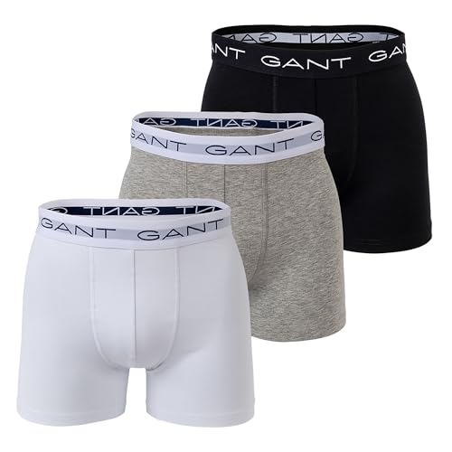 Gant Herren Boxer Brief 3-Pack Boxershorts, Grey Melange, L von GANT