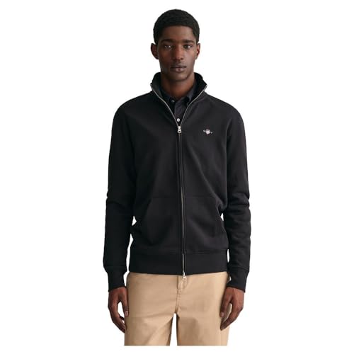 Gant Herren REG Shield Full Zip Sweat Sweatshirt, Black, Standard von GANT