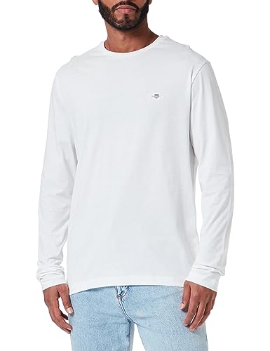 Gant Herren REG Shield LS T-Shirt, Eggshell, Standard von GANT