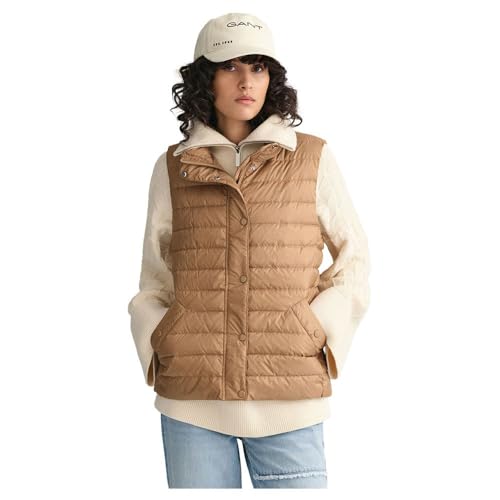 GANT Damen Light DOWN Gilet Weste, WARM Khaki, XL von GANT